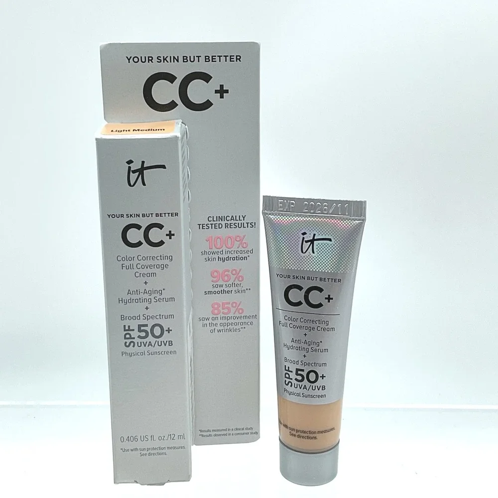 IT Cosmetics CC+ Cream Full Coverage Foundation SPF 50 Light Medium 0.406 oz NEW